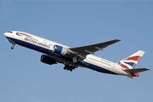 Imagem externa de um avio da British Airways